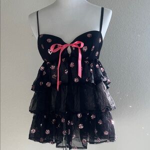 Victoria's Secret "Sexy Little Things" black babydoll lingerie